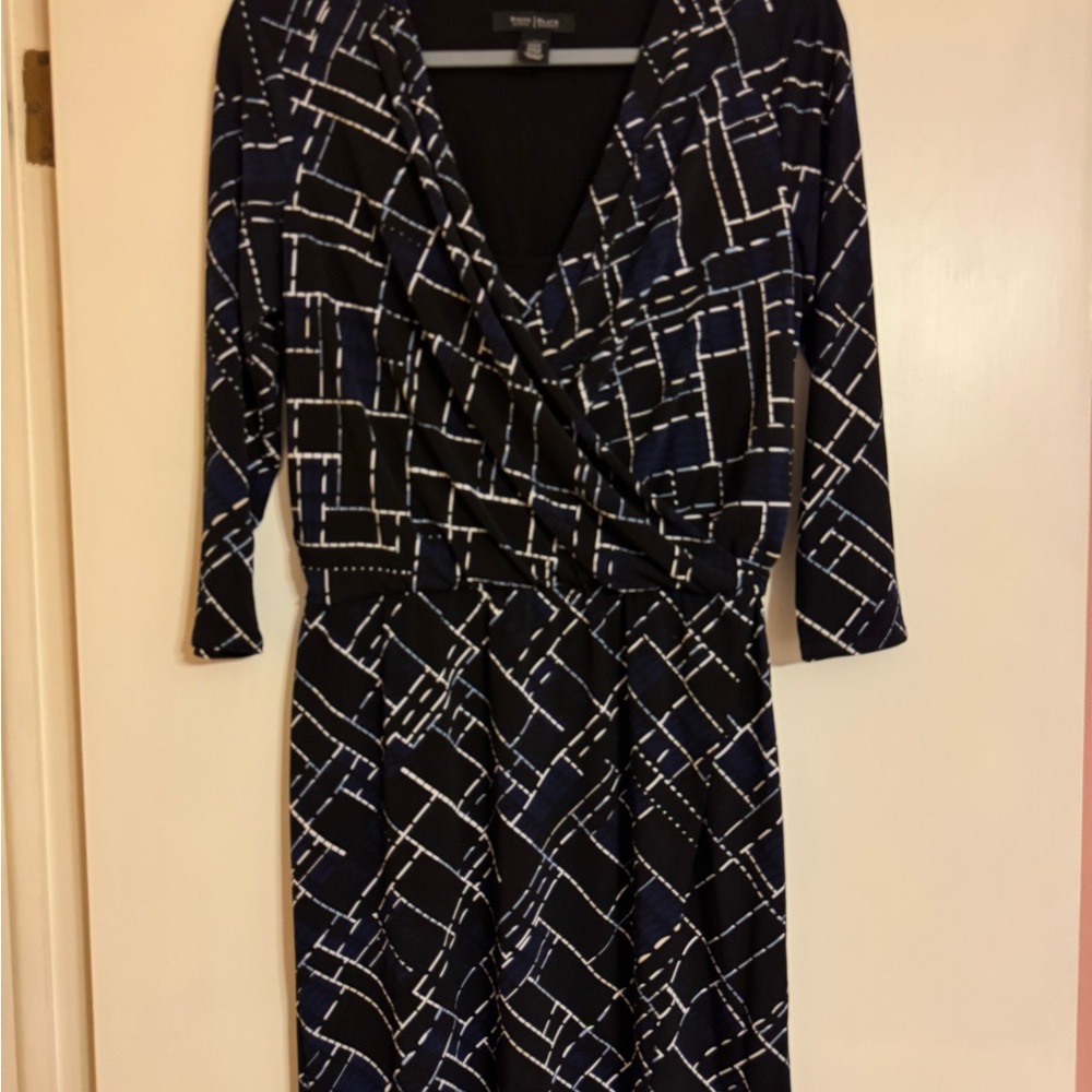 White House Black Market Black Navy and White Women's Dress
